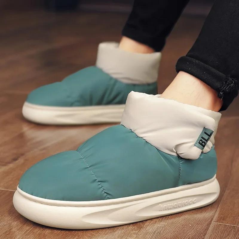 Herren Damen Baumwolle Winter Plüsch Gefüttert Schneestiefel Anti-Rutsch Bequem Lässige Schuhe für Zuhause Outdoor Paare
