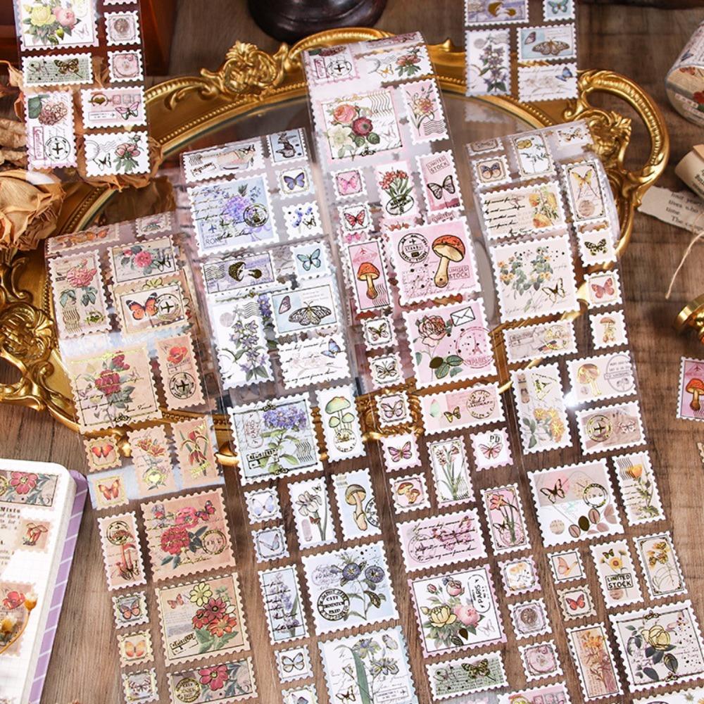 INS Decorative Stickers Aesthetic Adhesive Tape Sticker Retro Style Stamp Tape Crafts