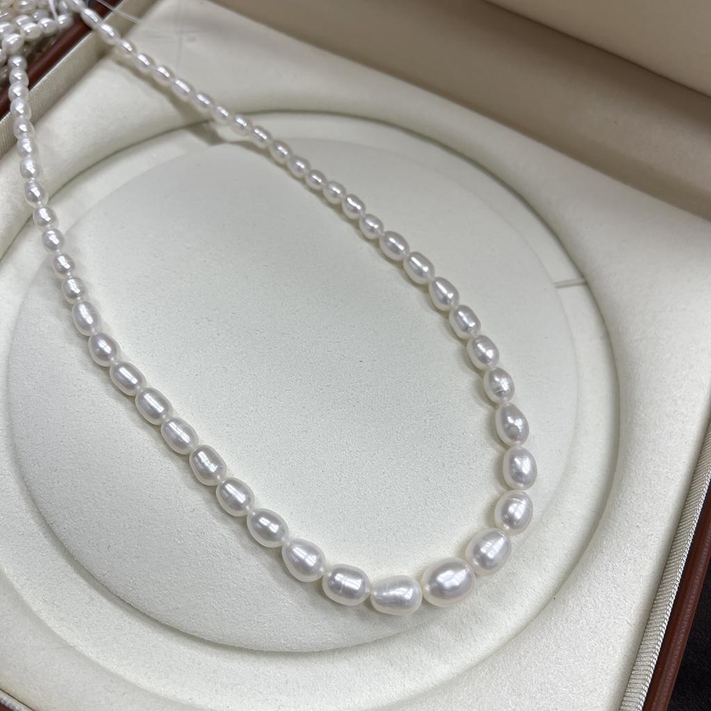 36cm Natural Freshwater Pearl Beads Strand 4-10mm Rice Pearls for Handmade Jewelry Making DIY Necklaces Bracelets Earrings Accessories, Luxury Gifts