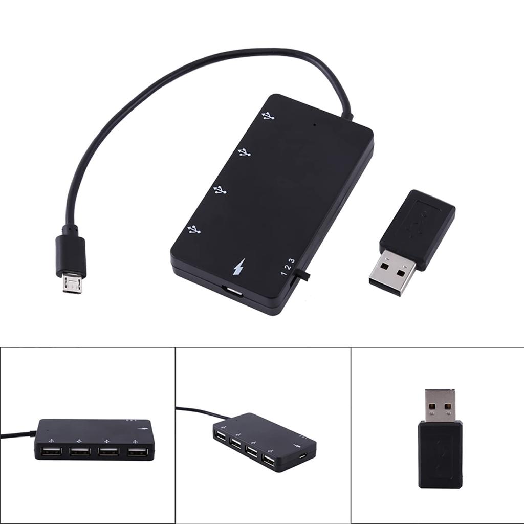 Micro USB OTG Charging Hub Works Simultaneously 4 X USB For Android and Windows Systems Supports Function PC USB HUB Card Reader 2.0HUB Hot-Swappable