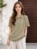 PAIGEFLYNN Waffle Button Collar T-Shirt_S5Bts016C