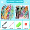 R-MSQ015-037 New Arrival 6pcs Feather Diamond Painting Bookmarks Resinstone Bookmark Pendant