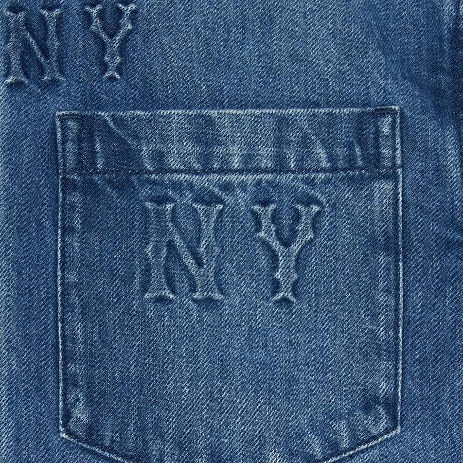 New MLB New York Yankees Shirt Unisex Denim Blue 3ADRM0444-50INS