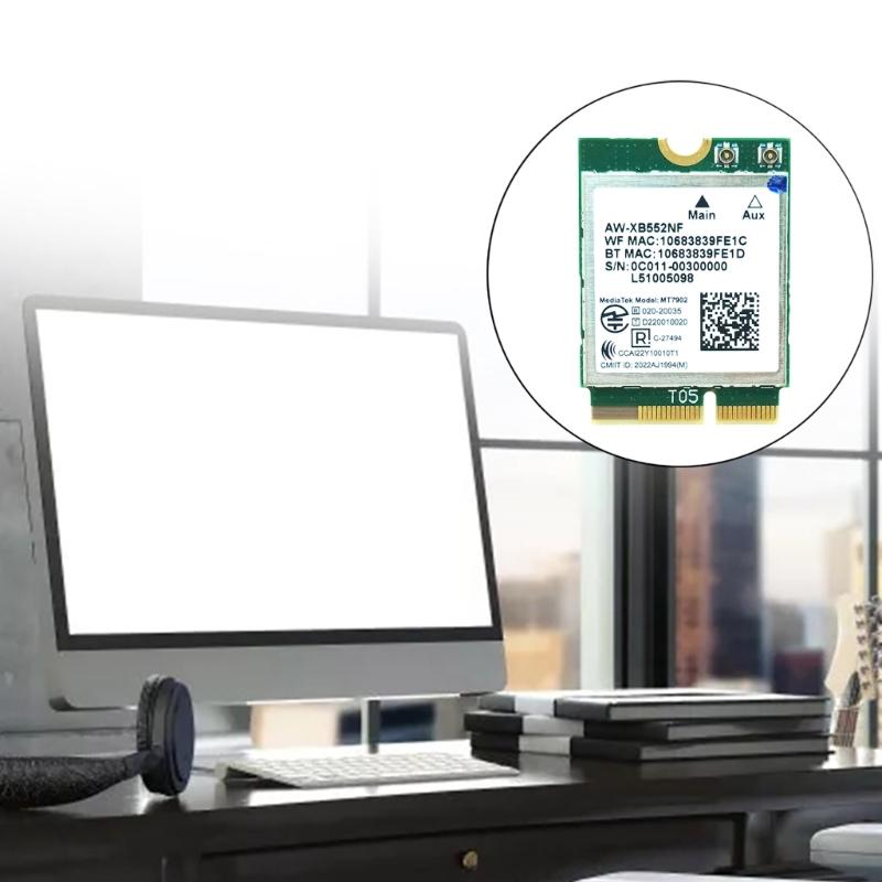 WLAN-Karte WiFi6E MT7902 AW-XB552NF 2.4/5/6Ghz Drahtloser Netzwerkadapter BT5.2 2.4G-300M 5G-1200M 6G-2400M