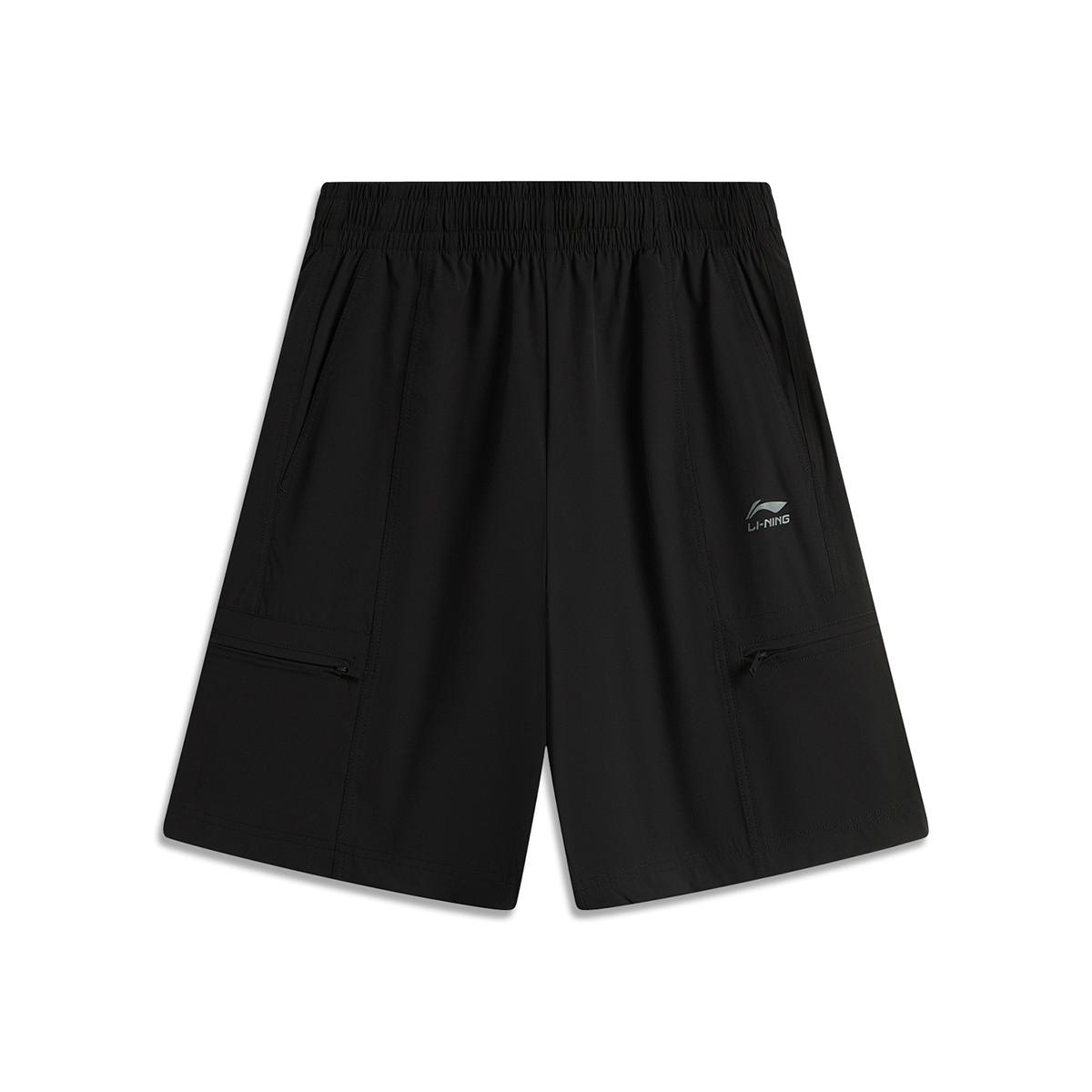 

Li Ning Серия спортивной моды Однотонные Шорты средней посадки Удобные Дышащие Универсальные Спортивные шорты Мужские шорты Черные AKSU589-2 M