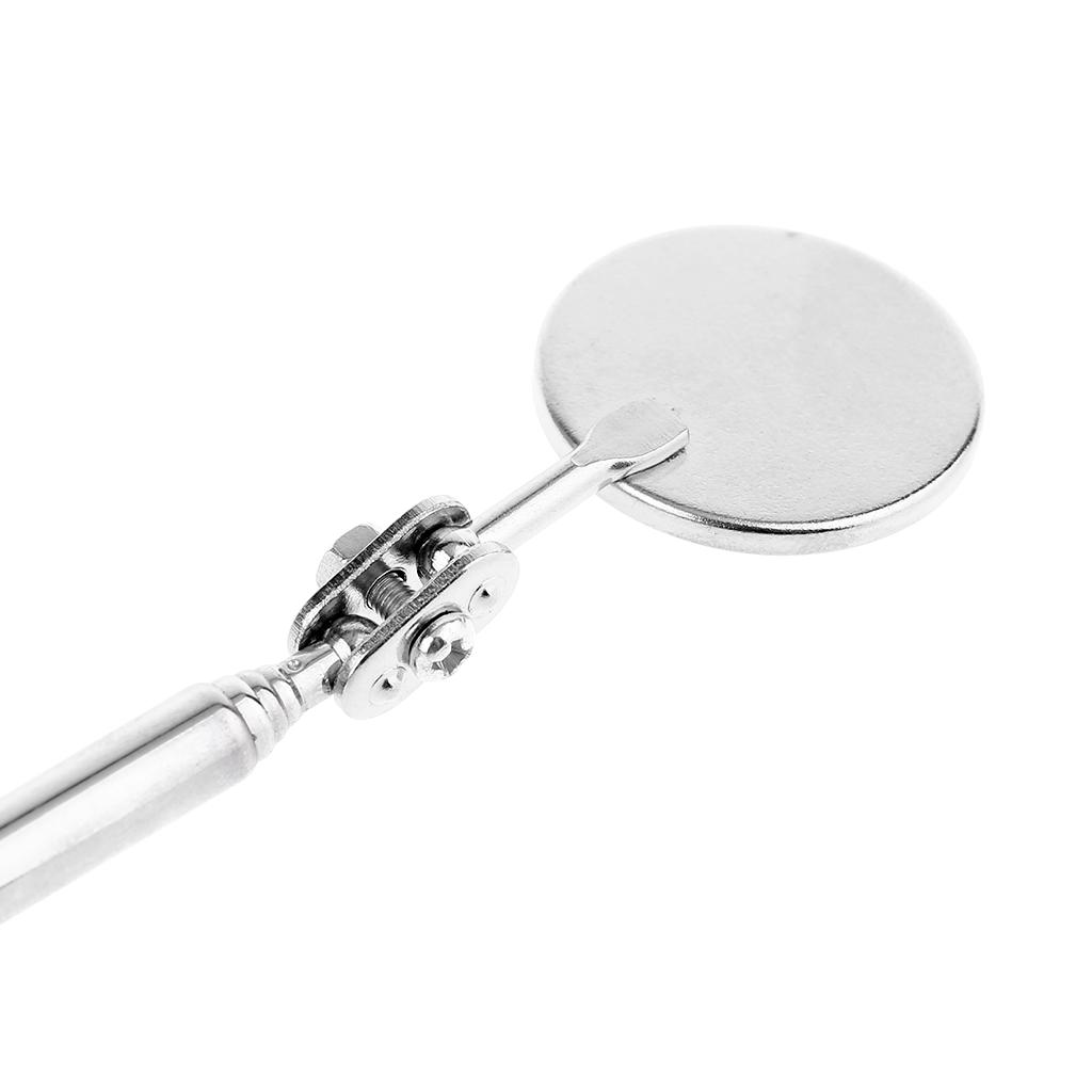 Telescoping Inspection Mirror Round Mirror Stainless Steel Inspection Tool with Long Handle Suitable for Auto Car