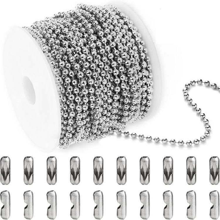 

Stainless Steel Ball Chains Dog Tags Chain Bead Necklace Chains for w/20 Connect 1