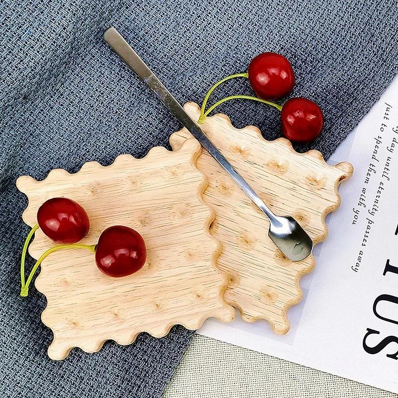 Bamboo Tray Irregular Flower Pots Multifunctional  Wood Saucer Kitchen Decorative Wooden Plate Coffee Cup Coaster Food Cake Mat