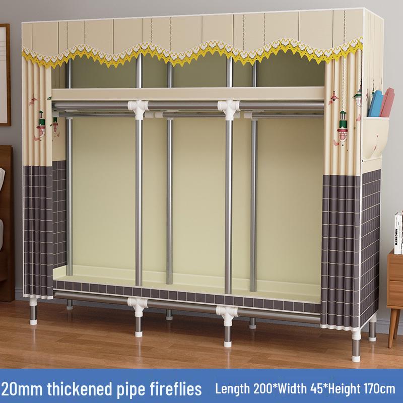 Thickened Steel Pipe Fabric Wardrobe for Dorm or Bedroom Storage