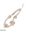 Korean Pink Bear Cellphone Lanyard Keychain Beads Chain Key Chain Phone Strap Charm Chain Butterfly Flower Bag Camera Pendant