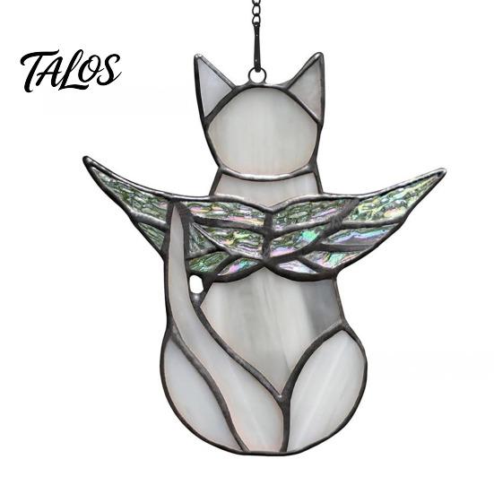 Cat Gift for Home Acrylic Hanging Pendant with Chain, Animal Ornament Window Light Translucent Wall Decor, Cute Lover Room Decoration