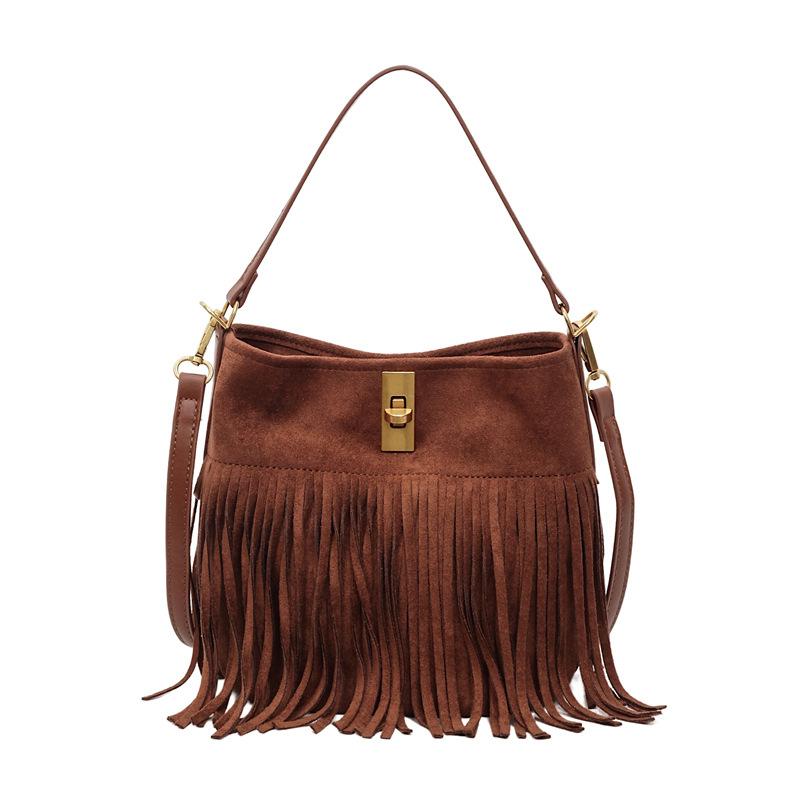 Ручная сумка-ведро, Кроссбоди, Ретро и Высококлассная одноплечевая сумка коричневый