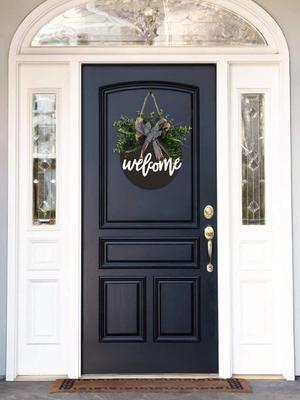 Welcome Sign for Front Door, Front Door Decor for Farmhouse Porch, Rustic Welcome Wreaths, Round Wooden Hanging Sign for Home Outdoor Indoor Decor