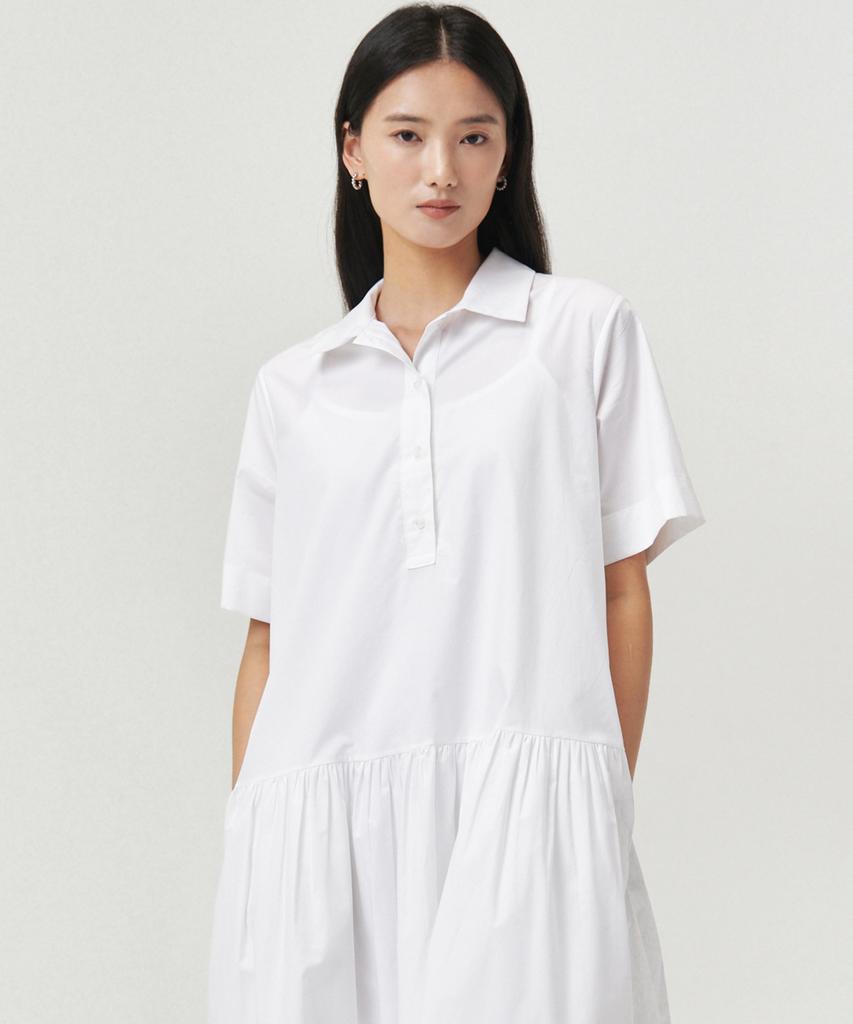 LOVLOV French Collar Dress_White
