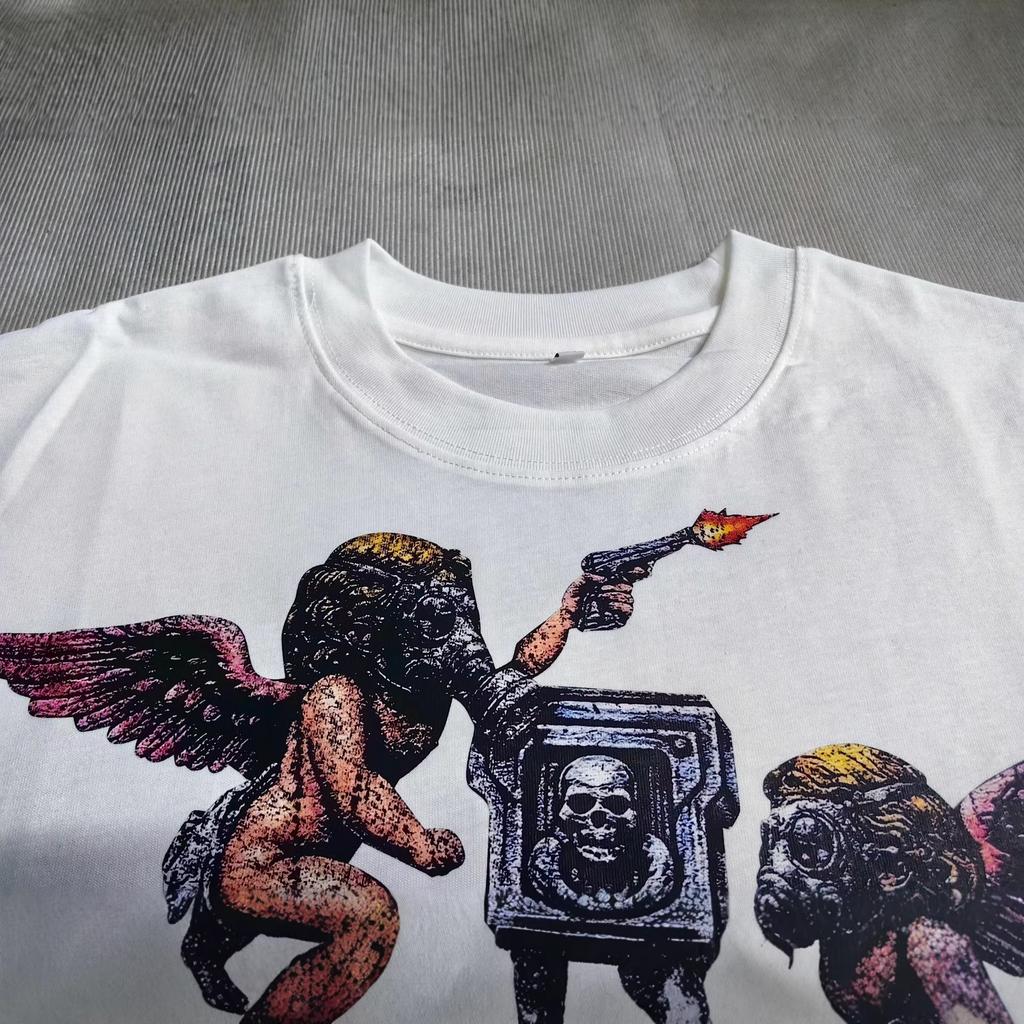 Tide Brand High Street Hip Hop Short Sleeve Direct Injection Printing Bat Sleeve Men'S And Women'S T-Shirt Versatile Summer Tide