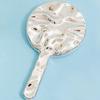 Universal Electroplating Handheld Mirror Clear High definition Water Ripple Makeup Mirror Elegant Round Beauty Mirror