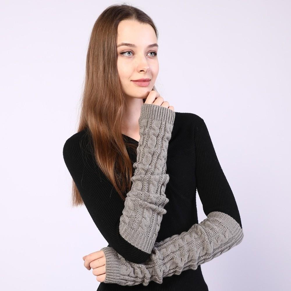 Long Arm Wrist Sleeve Solid Color Over Elbow Gloves Fashion Fingerless Gloves Girls