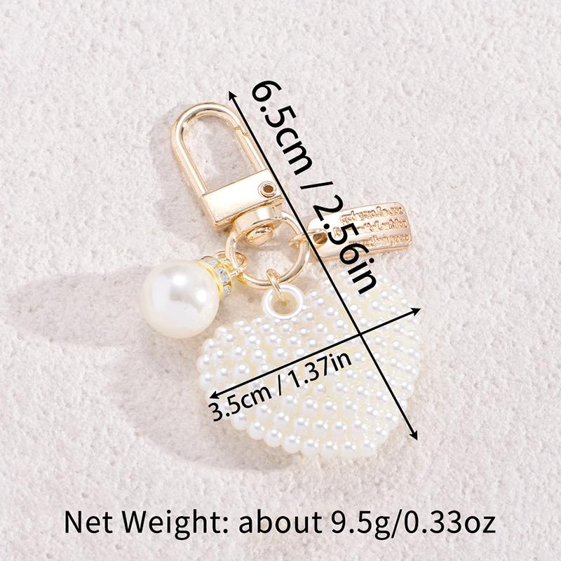 Minimalist Pearl Keychain DIY Charm Pendant Anti-lost Car Key Accessory Lovely Gift for Women Teens School Use