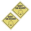 2pcs Baby on Board Car Stickers Reflective Night Visibility Vehicle Sticker Waterproof Vehicle Decal for Child Safety