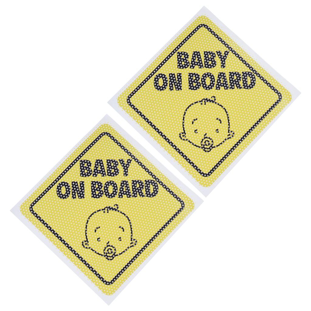 2pcs Baby on Board Car Stickers Reflective Night Visibility Vehicle Sticker Waterproof Vehicle Decal for Child Safety
