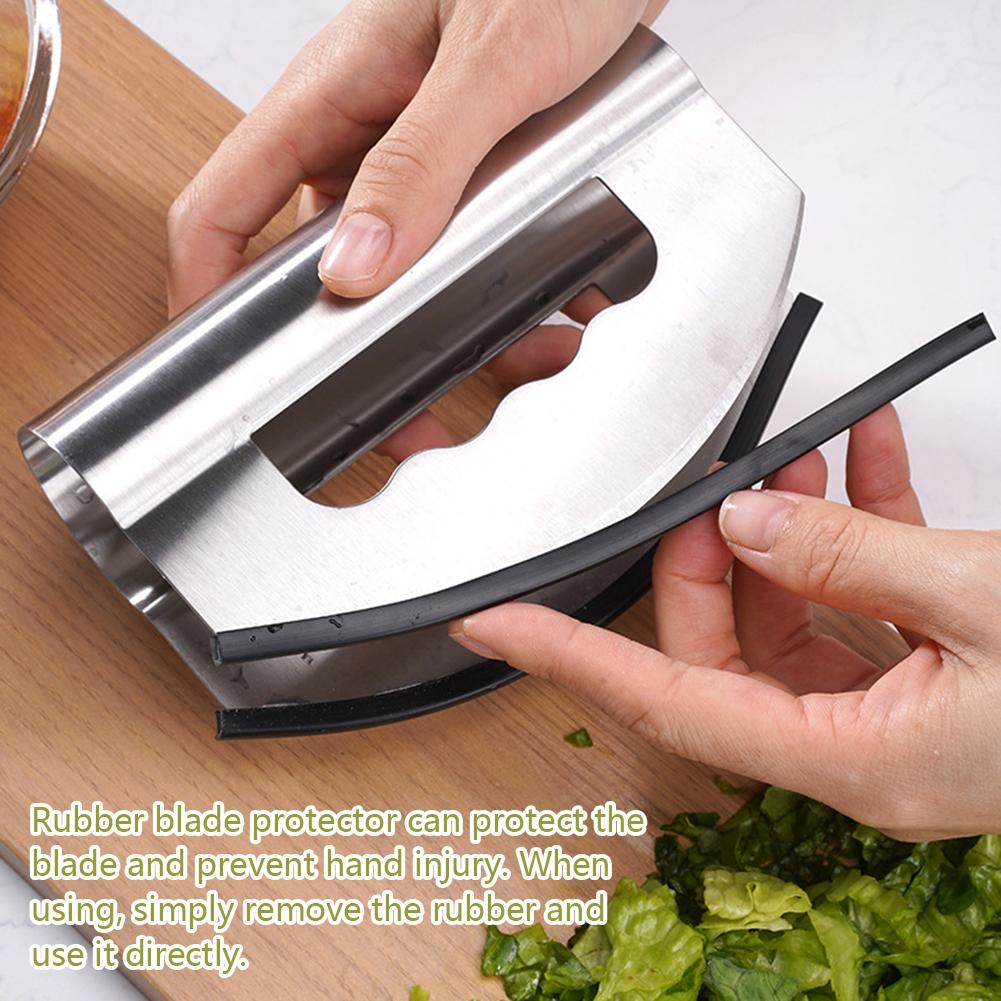Stainless Steel Salad Cutter Double-Blade Mincing Knives For Resturant Hotel