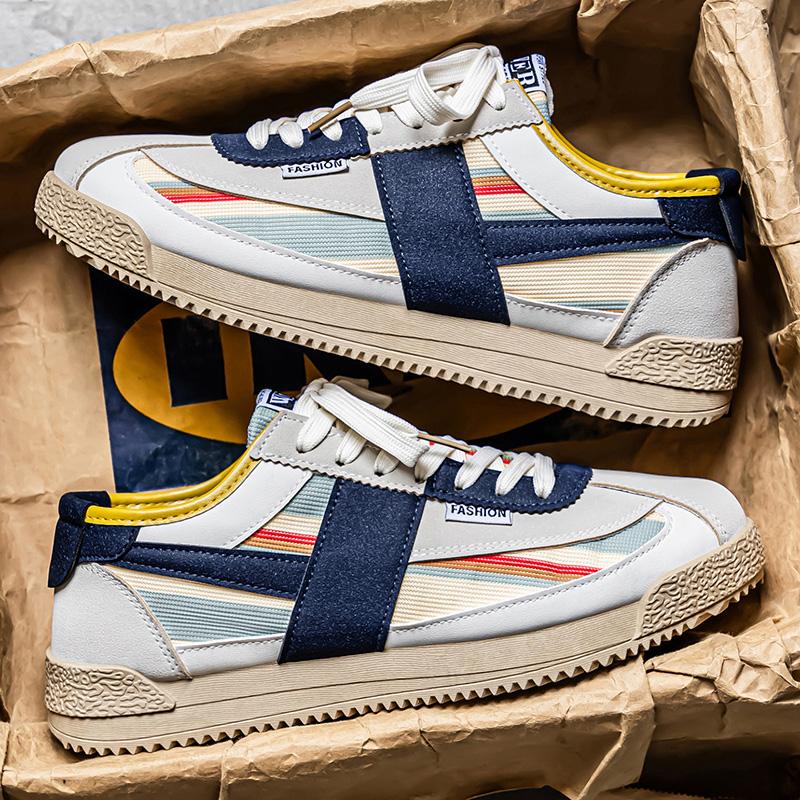 Herren Atmungsaktive Flachboden Sportschuhe Paar Freizeitschuhe Tennisschuhe Klassische Laufschuhe Schnürschuhe Weiche Sohle Walking Schuhe