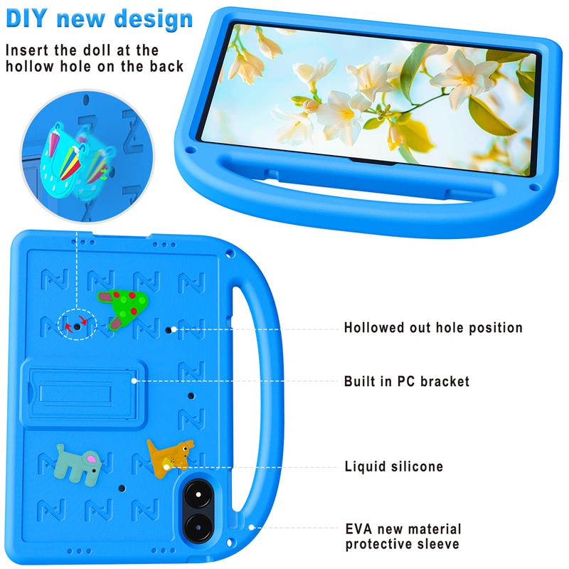 Tragbare Cartoon-Tablet-Hüllen für Kinder für Samsung Tab A9 Plus und Xiaomi Poco Pad M1 7/7Pro Redmi Pad 2 Pro SE Hülle Fundas Stoßfestes EVA+PC Ständer