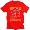 Male Nightmare Before Coffee Skeleton T Shirts Round Neck Pure Cotton Short Sleeve TShirt Casual Summer Tyle Clothes