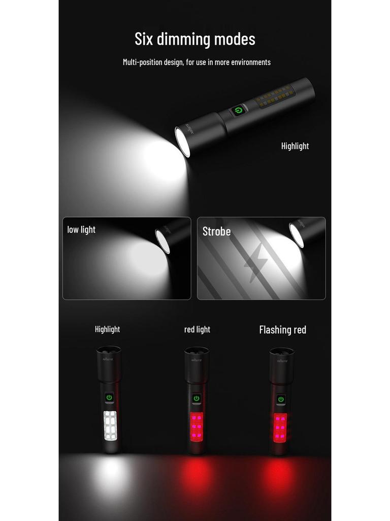 Rechargeable Long-Range Zoomable Mini Flashlight for Cycling and Outdoor Survival