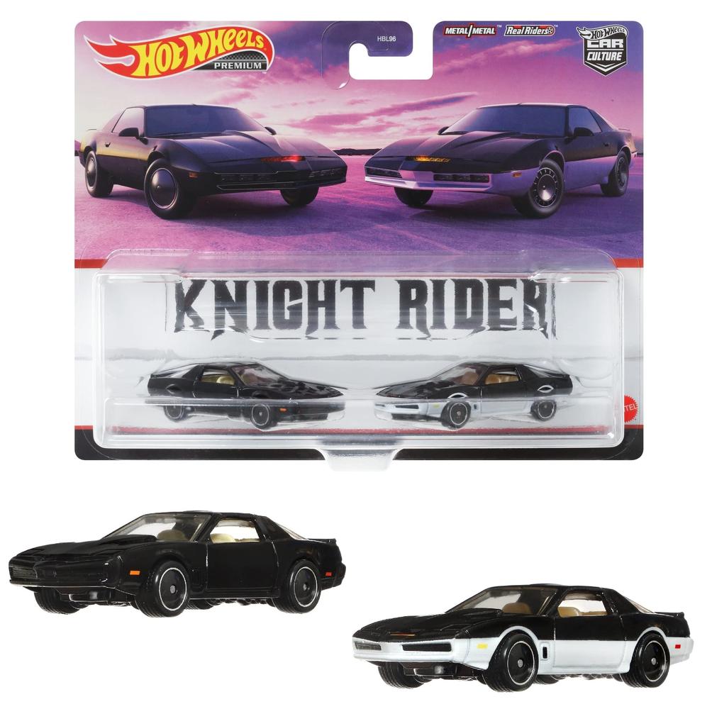 Hot Wheels Premium 2 Pack Night Rider Years Old and HCY74 Black K.I.T.T/K.A.R.R [3 Up]