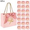 20/30/50pcs Thank You Gift Bags Reusable Paper Party Bags with Handles Gold Bow Ribbon Mini Pink Party Favor Bags for Birthday