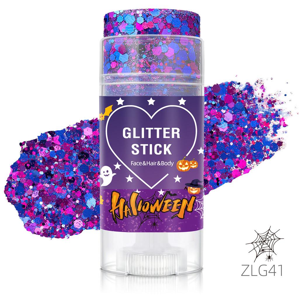 Halloween Body Glow Stick With Sparkling Sequins For Face Makeup And Costume Party
