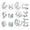 Korean Design Stainless Steel Clip Earrings No Piercing Gold Color Ear Bone Clips Simple Shiny Ear Cuffs for Women Jewelry
