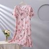 1011 new spot women's spring, summer and autumn cotton silk loose thin large version nightdress simple and comfortable loungewear