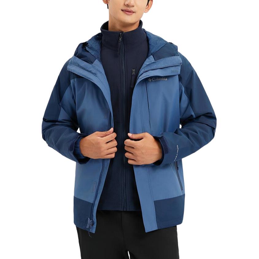 Columbia Color Block Spliced Outdoor Shell Warm Fleece Three-In-One Waterproof Windproof Rain Jacket Men jackets WE4438-478