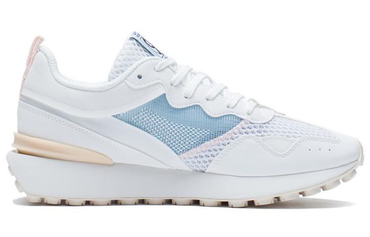 Li Ning Fangyuan Classic Low Top Sports Casual Shoes Women's White Blue AGCS018-3