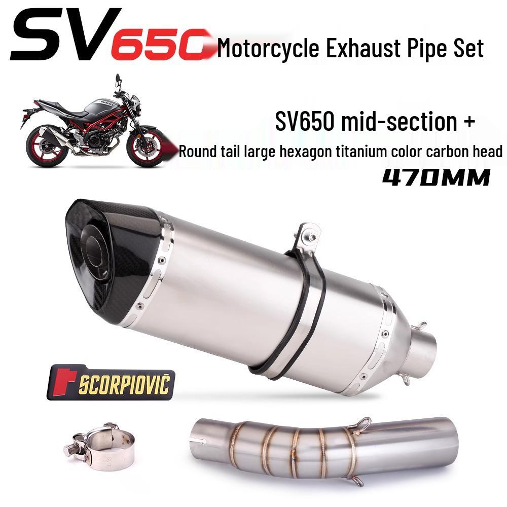 SV650 Stainless Steel Exhaust and Muffler Kit for Motorcycles - Easy Installation