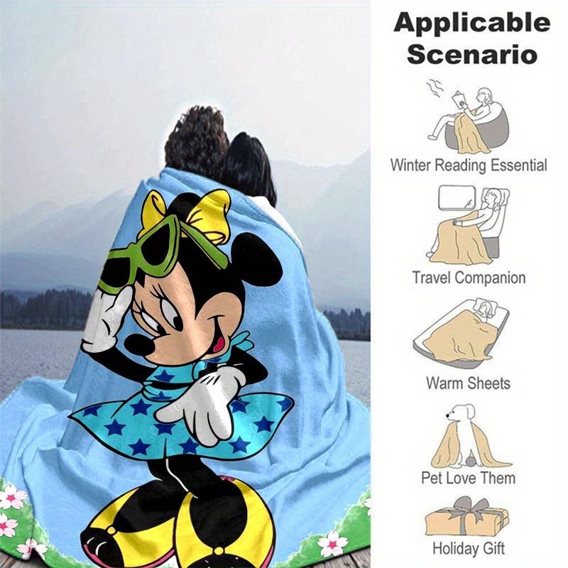 1pc Minnie Mouse Print Throw Blanket Soft & Cozy for Home Decor, Couch Cover, Outdoor Use, Travel