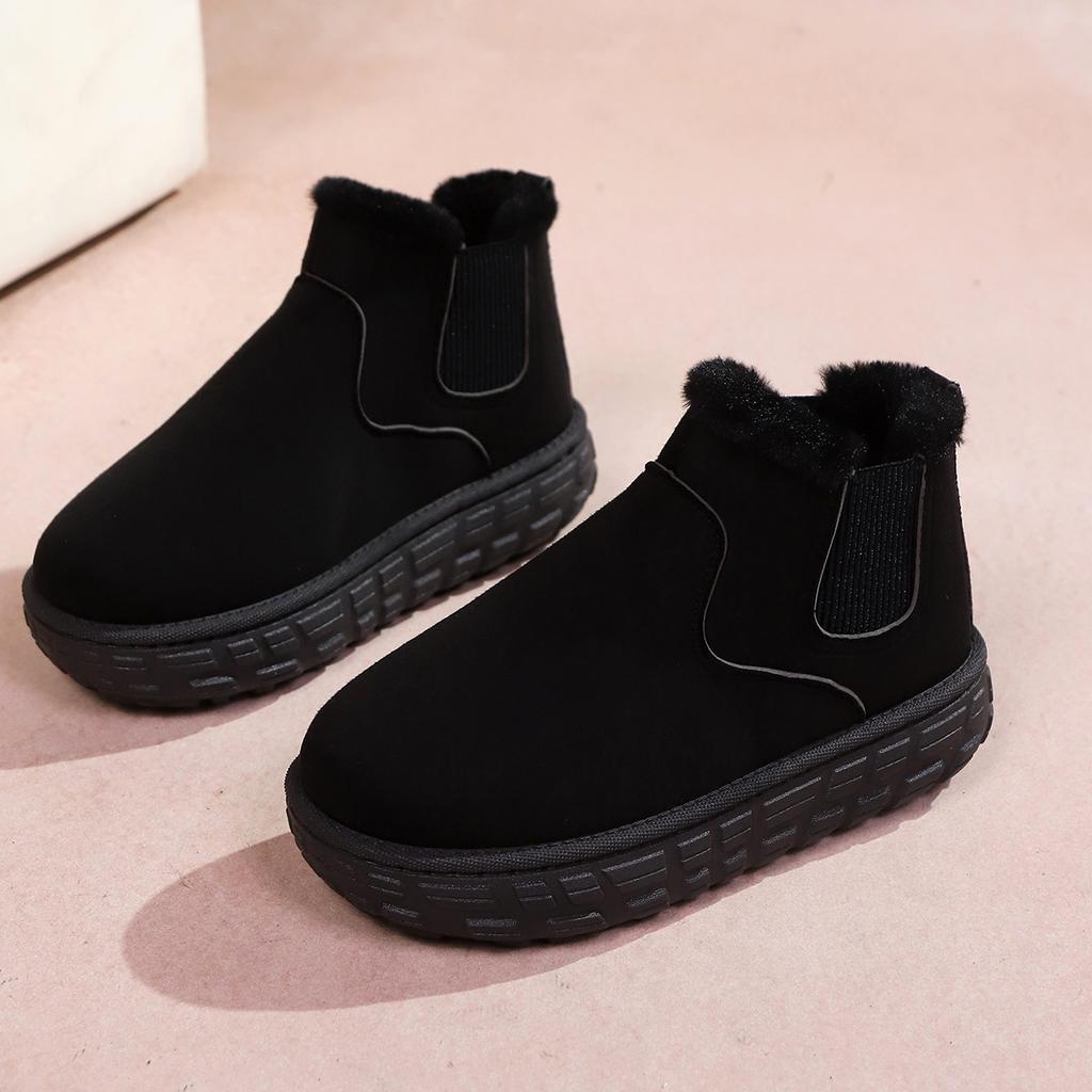 Flats Platform Ladies Shoes  Winter Women Short Plush Warm Snow Boots Casual Shoes Suede Fur Chelsea Ankle Comfortable Boots
