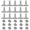 304 Stainless Steel T-bolts T-screws Stainless Steel T-bolts15pcs T-shaped Screws + 15pcs Nuts