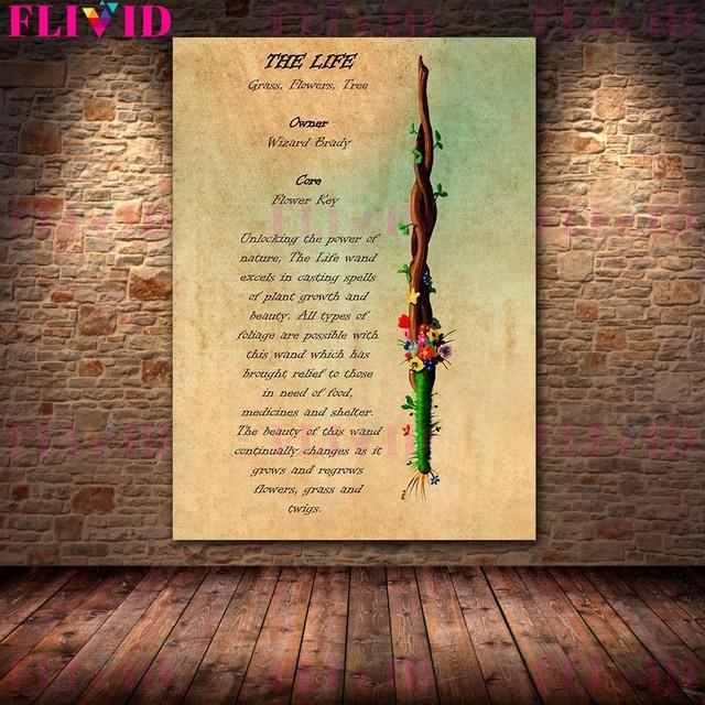 Zauberstab-Wissenskarte, Ölgemälde, Quelle der Magie, abstrakte Kunstplakate und gedruckte Zauberdekoration
