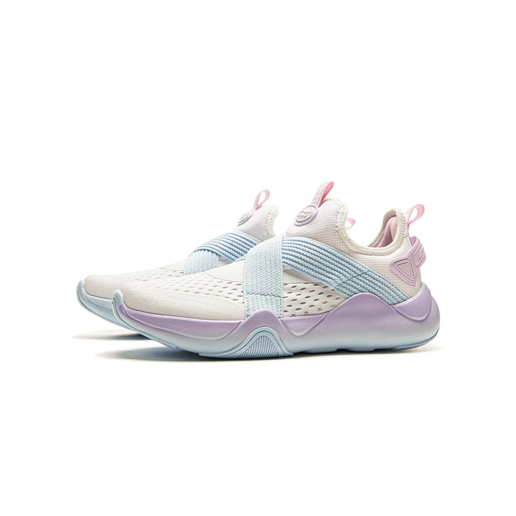 Li Ning Kids Sports Lifestyle Series Soft Lightweight Shock Absorption Rebound Low-Top Casual Shoes Kids sneaker White YKCV076-4