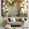2D Sunflower and Butterfly Themed Backdrop Photo Background Banner
