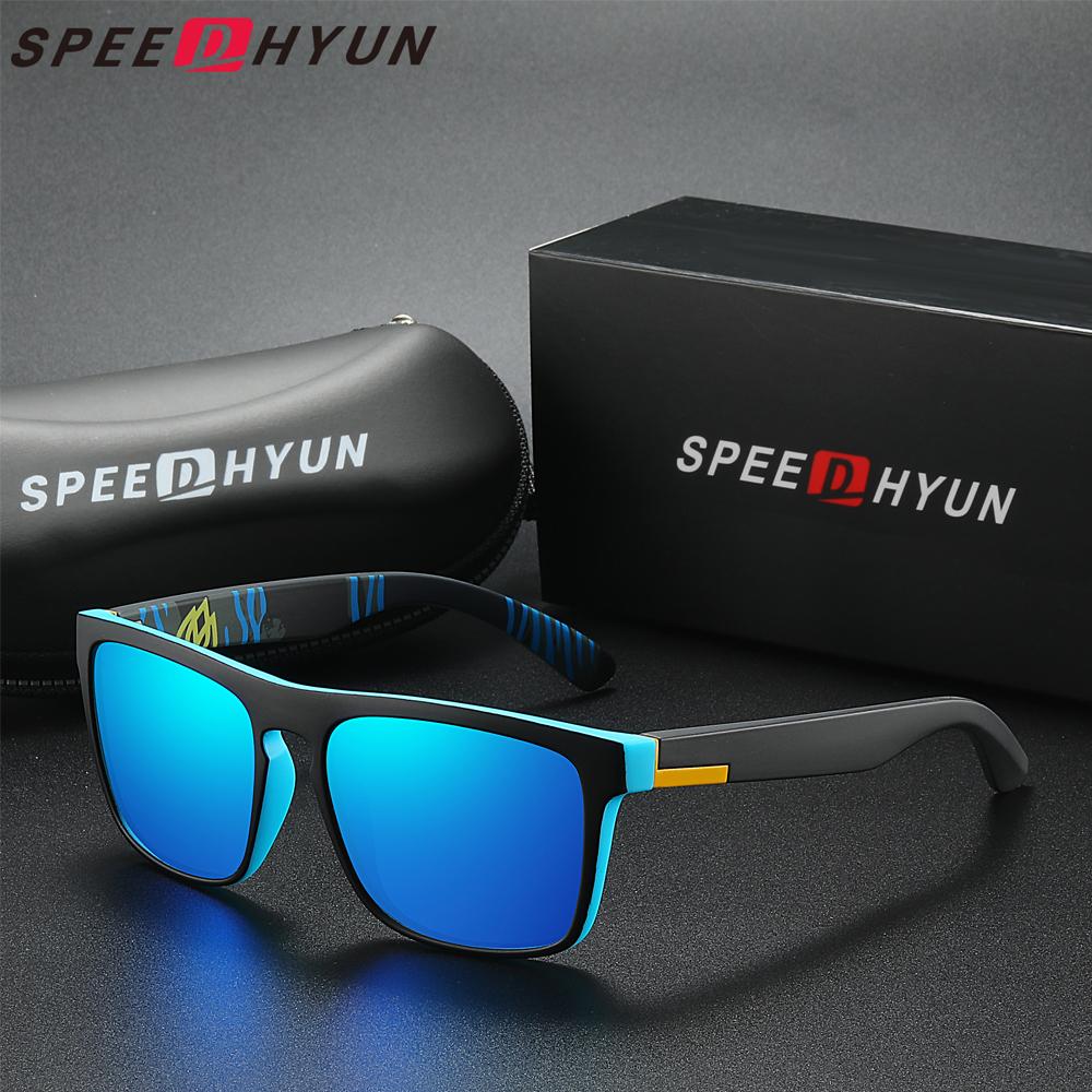 

SPEEDHYUN Ultralight TR90 Sunglasses Men‘s Rectangle Large Frame Polarized UV400 Glasses Women Driving Fashion Sports Eyewear