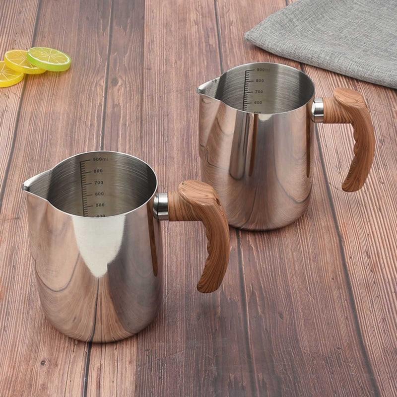 Edelstahl Milchaufschäumkännchen Dampfkännchen Milch Kaffee Cappuccino Latte Art Dampfkännchen Milchkännchen für Küche