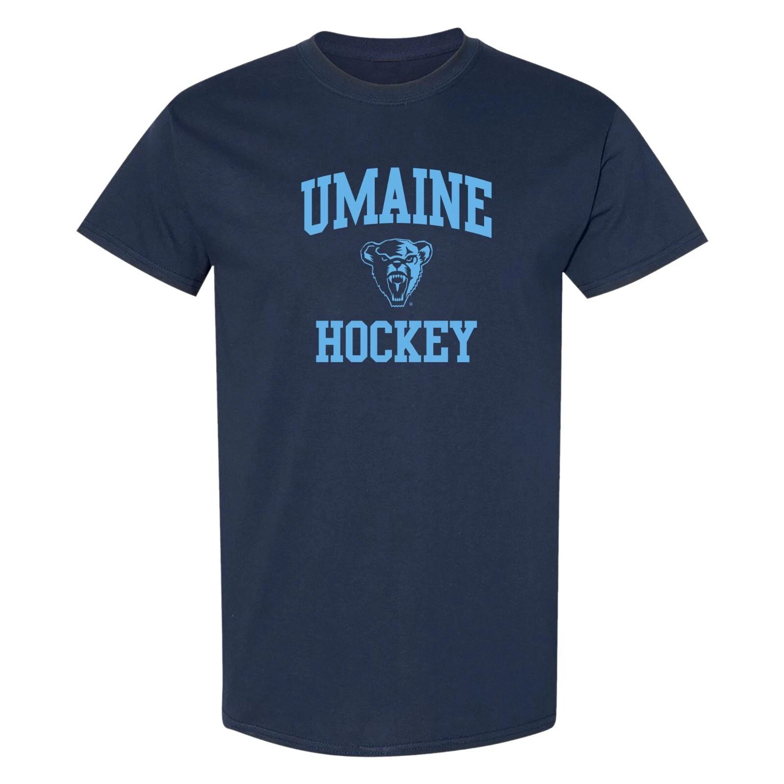 Maine Arch Logo Hockey T-Shirt - Navy L