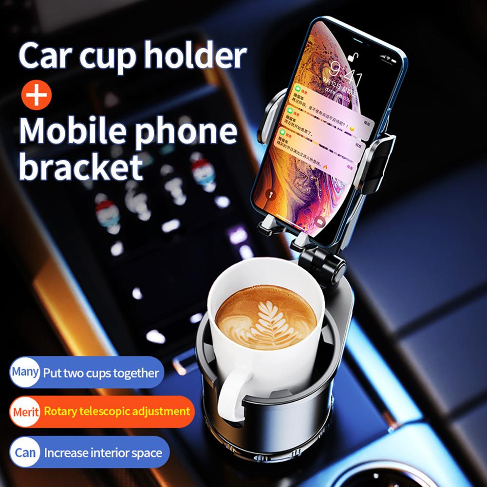 360-degree Rotating Car Cup Holder and 2 In 1 Multifunctional Mobile Phone Mount for Drink Holder and Coffee Cup Holder