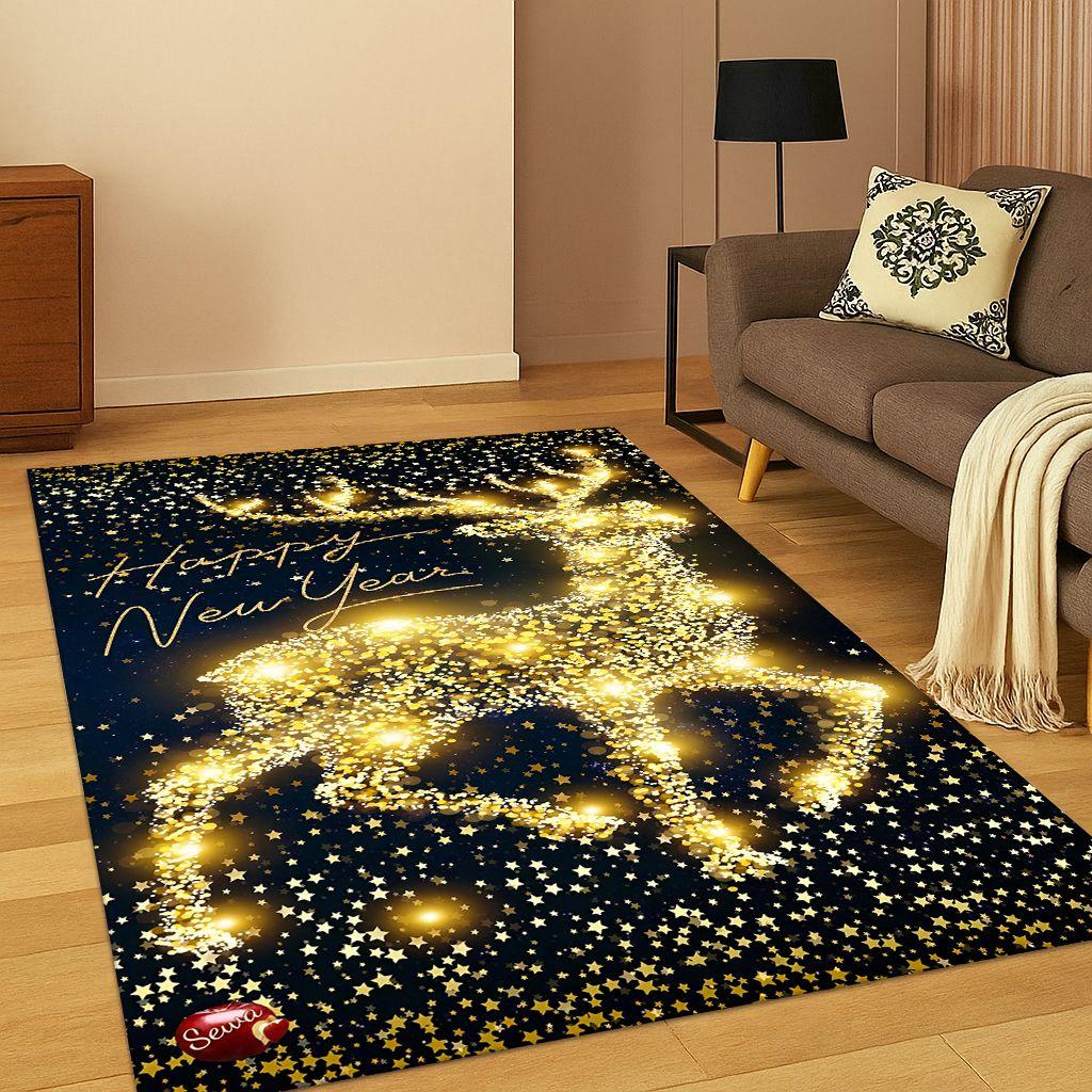 

Merry Christmas Tree Santa Claus Cartoon Carpet Rug for Living Room Bedroom Doormat Kitchen Decor,Non-slip Game Floor Mat Gift 40x60cm