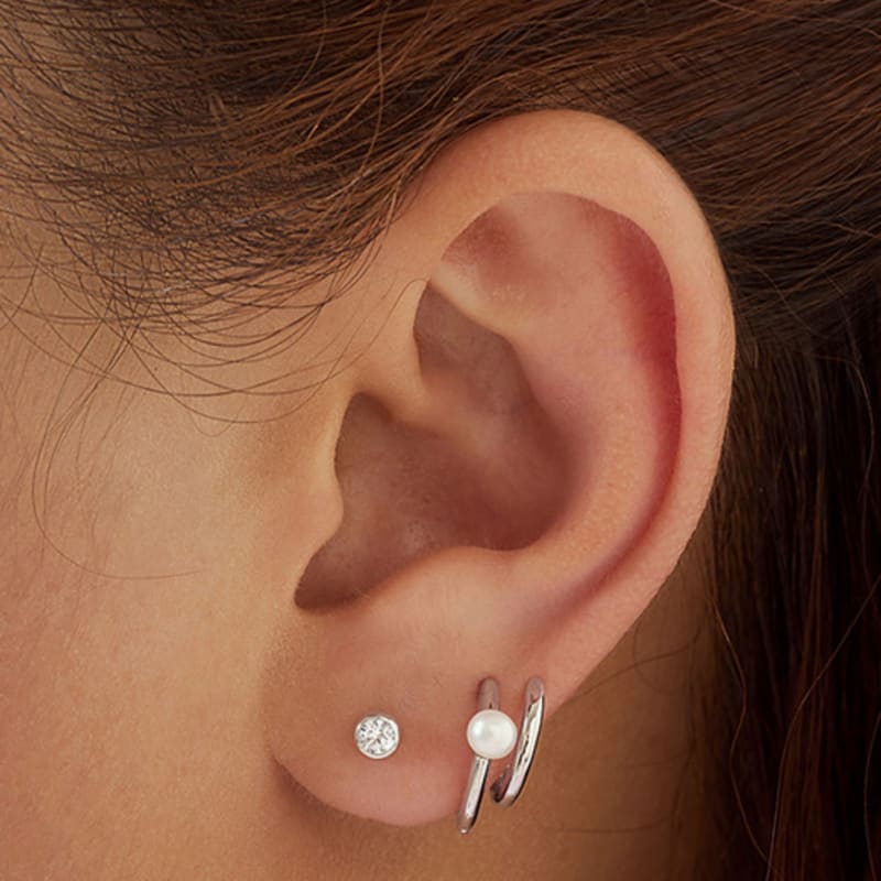 ANIA HAIE Duo Natural Freshwater Pearl 925 Silver Earrings E058-02H