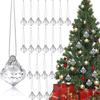 60pcs Acrylic Christmas Tree Ornaments Multicolor Faceted Hanging Pendant Transparent Christmas Hanging Ornaments